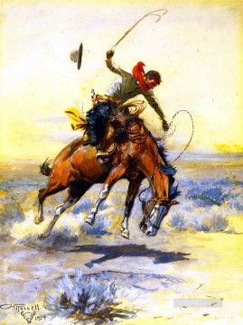 vaquero de indiana Painting - el bucker 1904 Charles Marion Russell Indiana vaquero